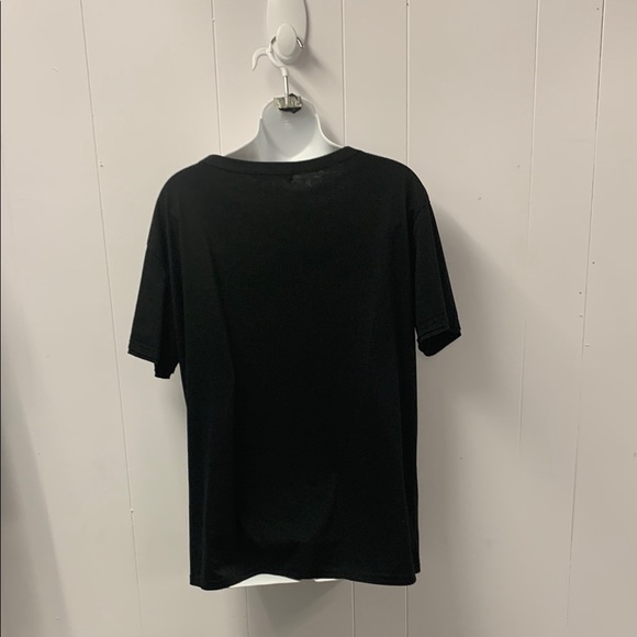 MISSLOOK Black Yellow Sunflower V-Neck Short Sleeve T-Shirt - Picture 3 of 3